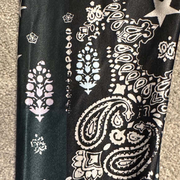 Free People Movement and Goldsheep colab Black, Dark Green and White Leggings - Picture 3 of 4